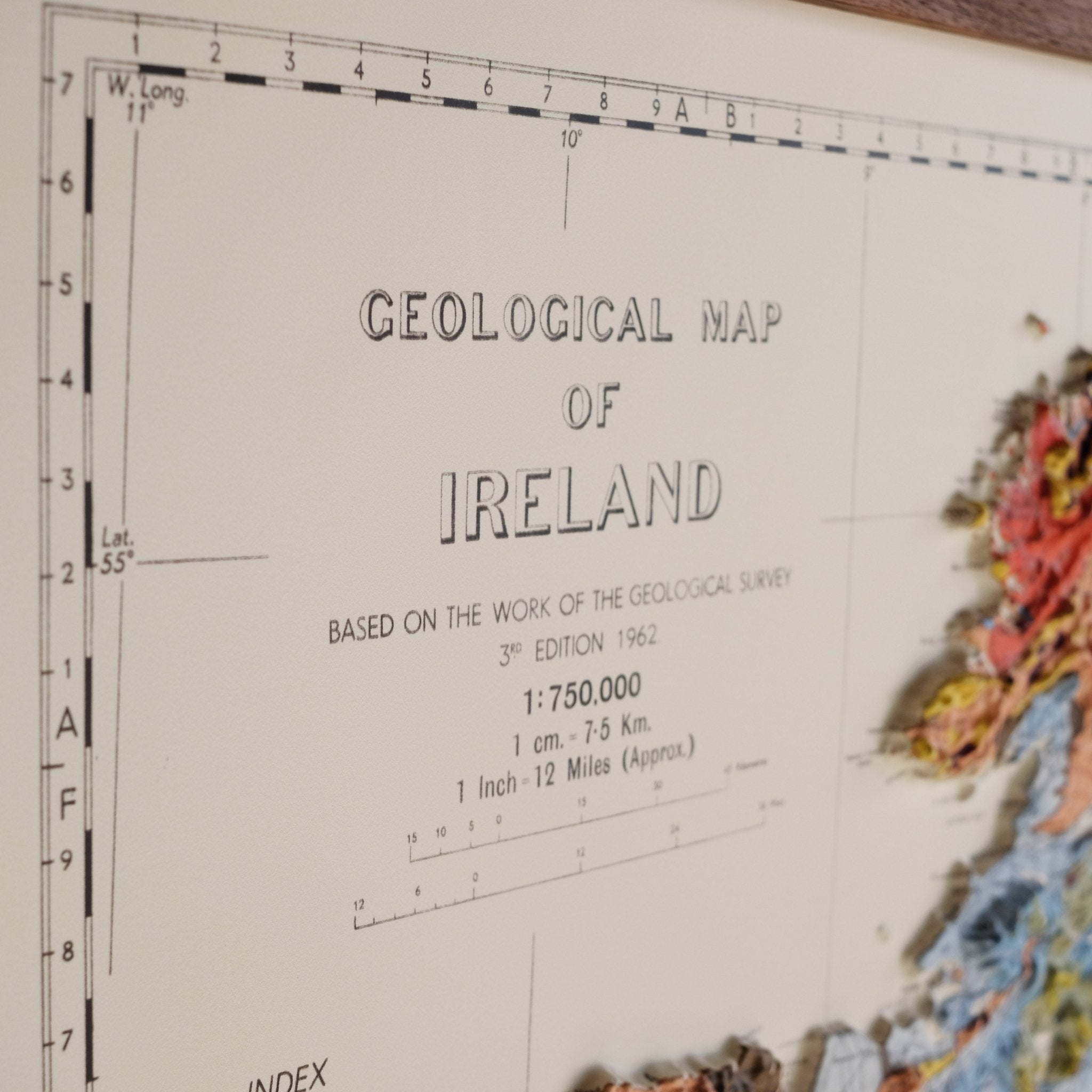 Ireland 1962 3D Raised Relief Map - Muir Way - 3D