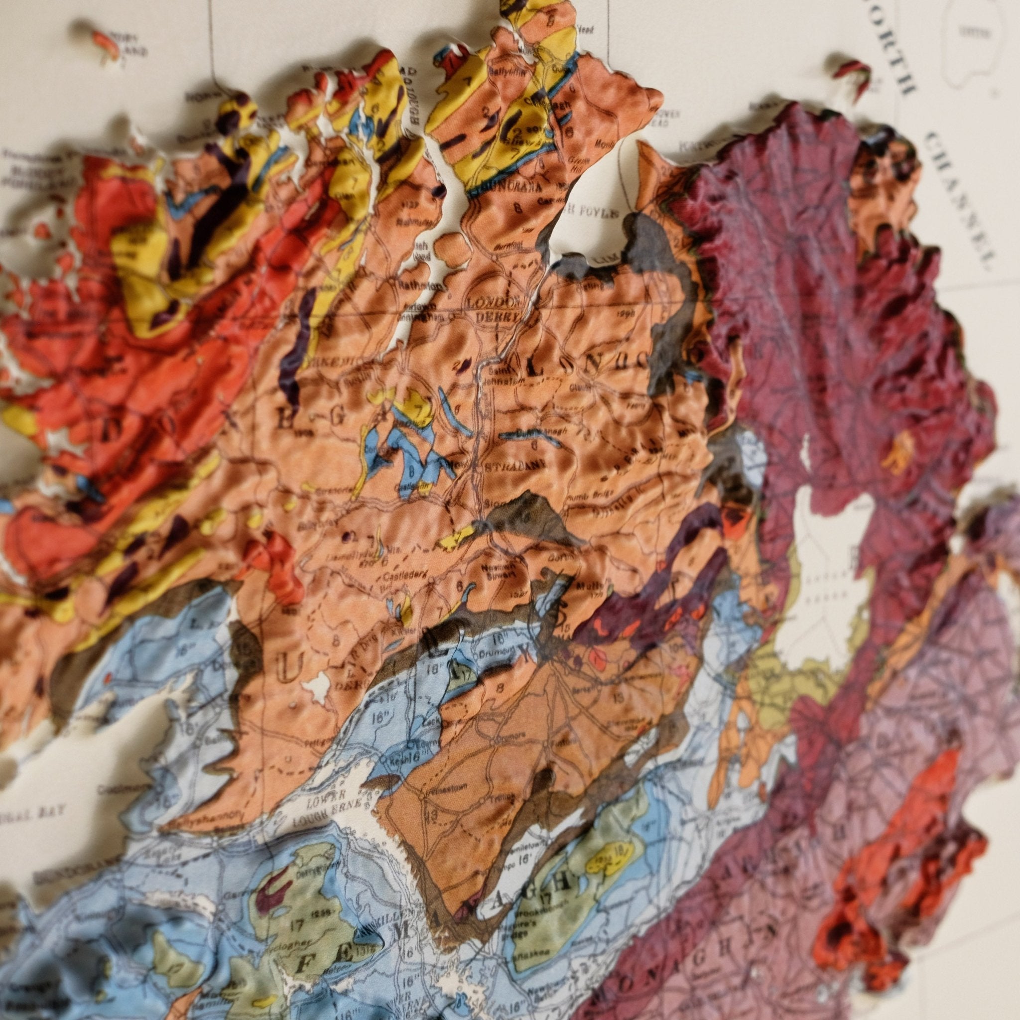Ireland 1962 3D Raised Relief Map - Muir Way - 3D
