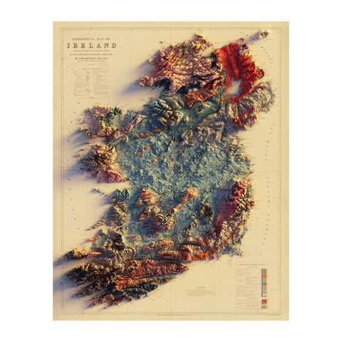 Vintage Relief Map of Ireland (1878) | Muir Way