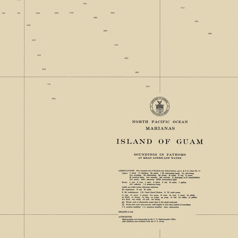 Guam Nautical Chart 1948 - Muir Way - Vintage Map