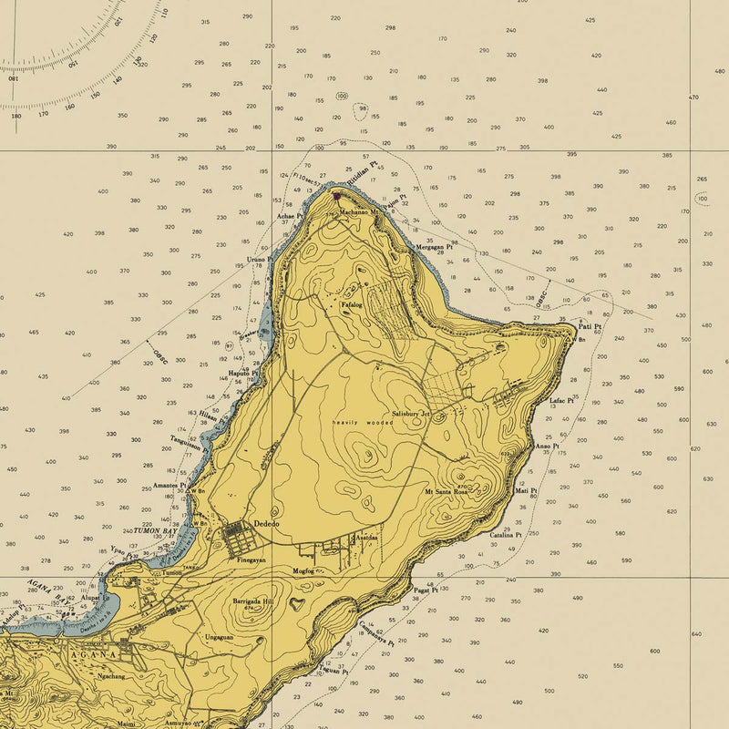Guam Nautical Chart 1948 - Muir Way - Vintage Map