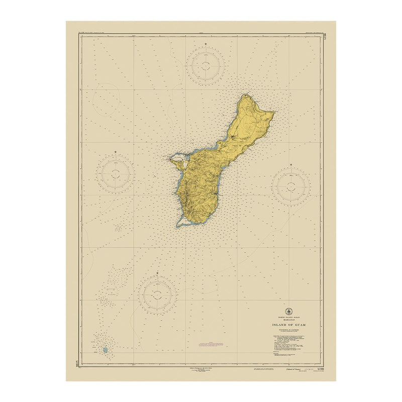 Guam Nautical Chart 1948 - Muir Way - Vintage Map