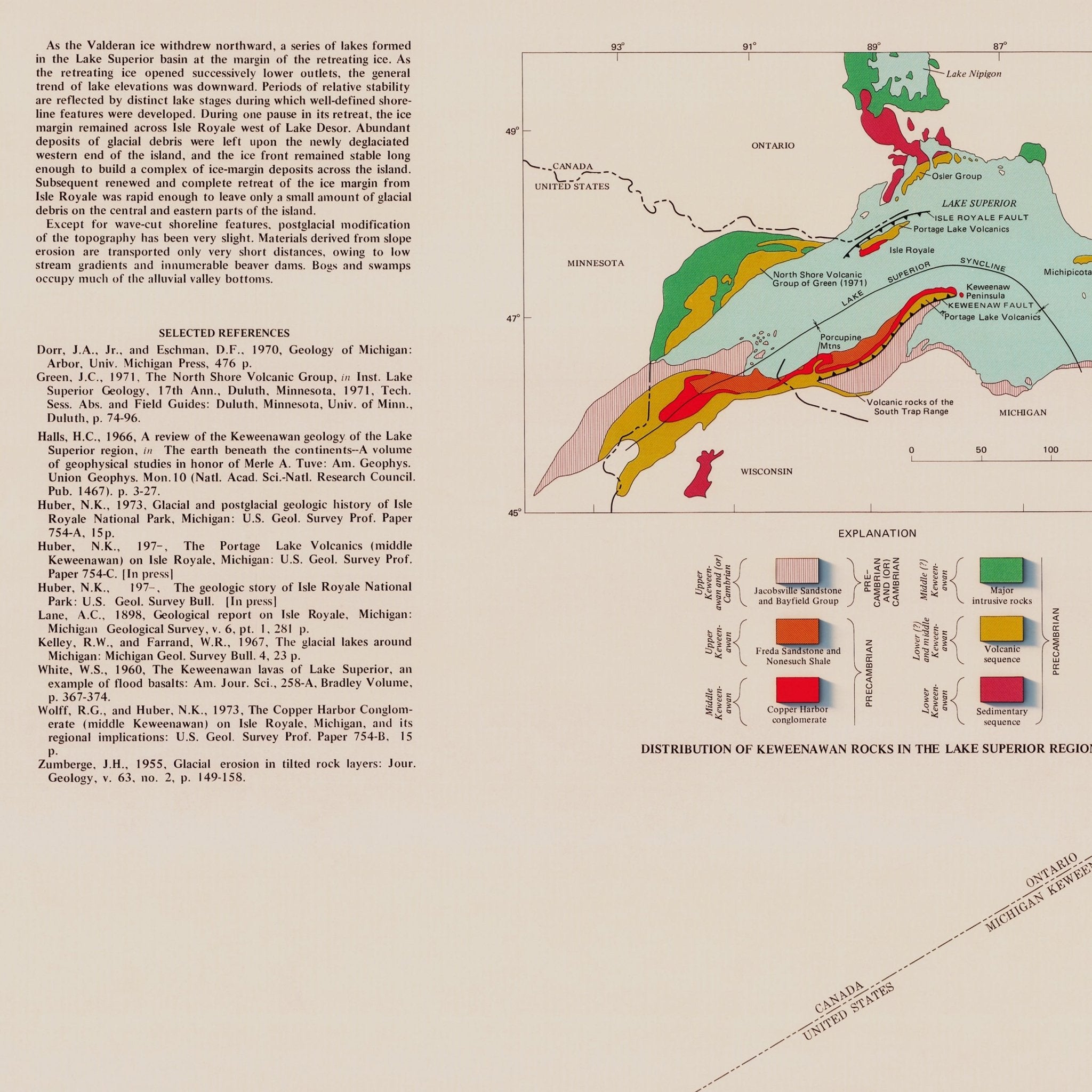 Isle Royale National Park 1973 Shaded Relief Map - Muir Way - Vintage Relief