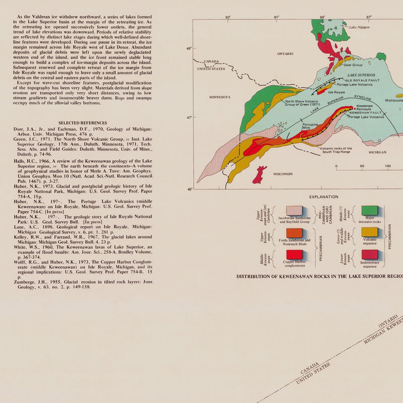Isle Royale National Park 1973 Shaded Relief Map - Muir Way - Vintage Relief