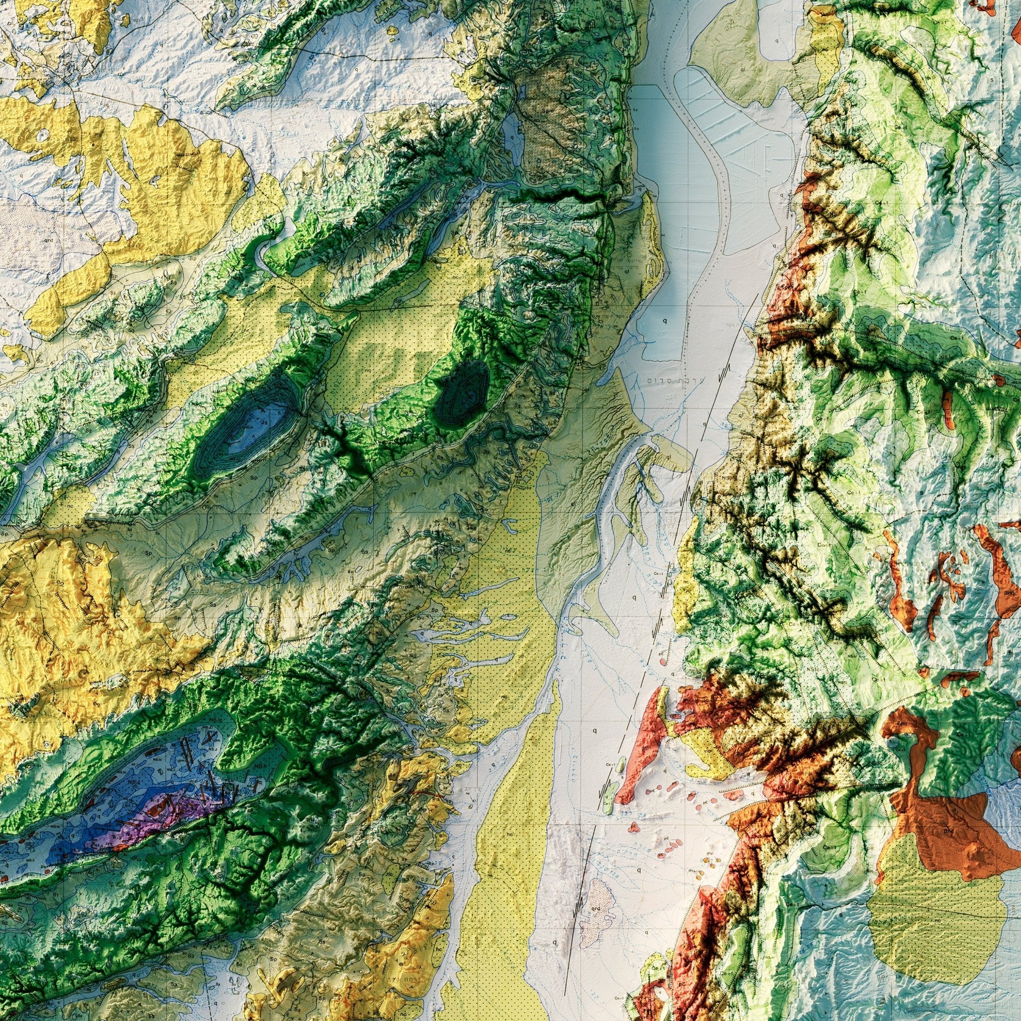 Israel 1965 Shaded Relief Map - Muir Way - Vintage Relief