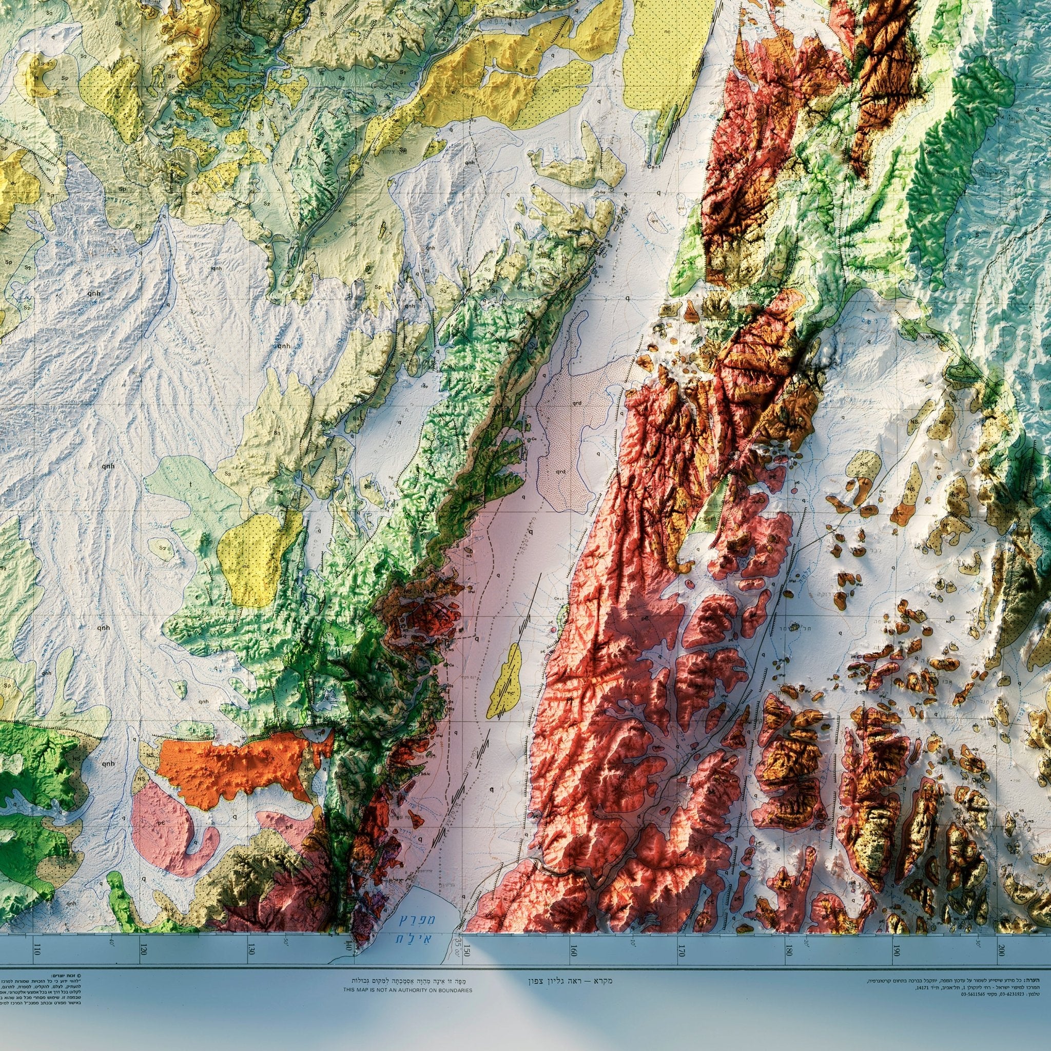 Israel 1965 Shaded Relief Map - Muir Way - Vintage Relief