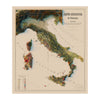 Vintage Italy Relief Map - 1881