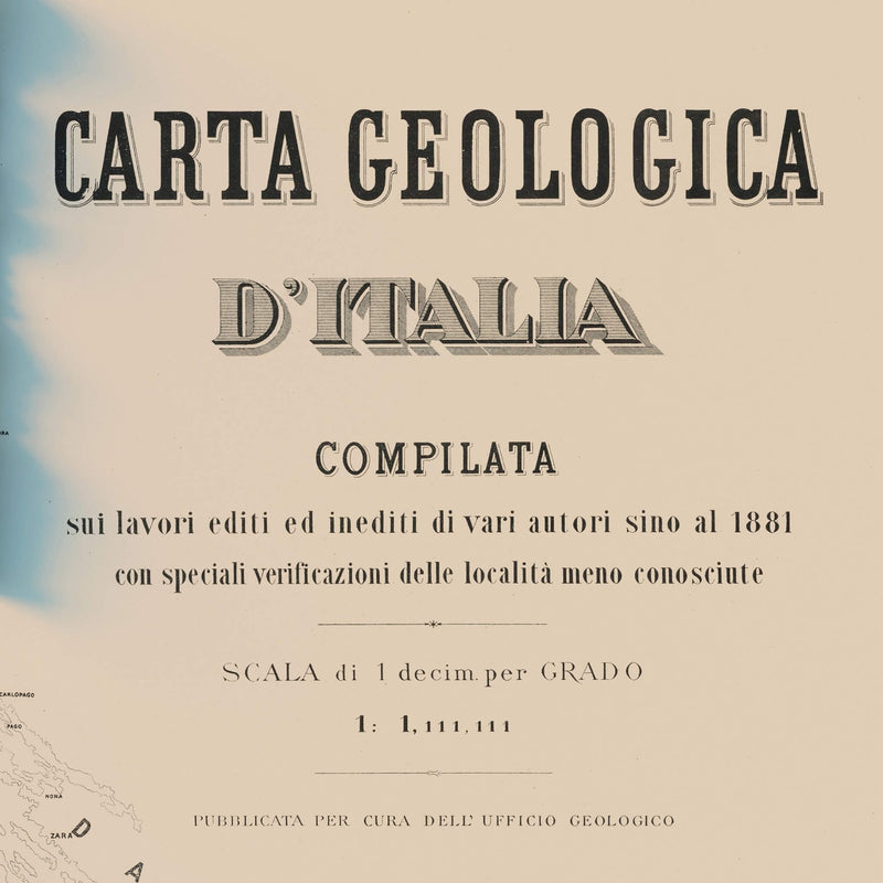 Italy 1881 Shaded Relief Map - Muir Way - Vintage Relief