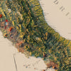Italy 1881 Shaded Relief Map