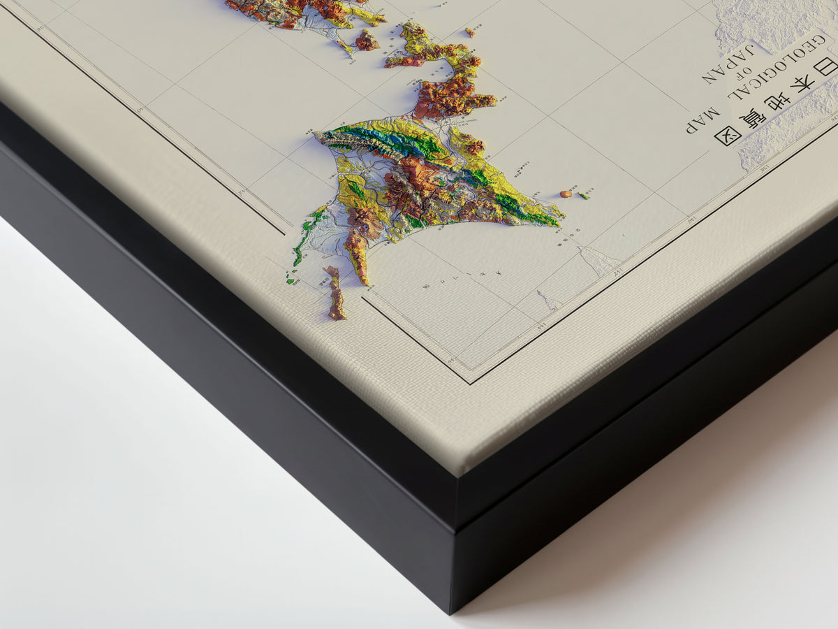 Japan 1956 Shaded Relief Map – XL Canvas - Muir Way - XL Canvas