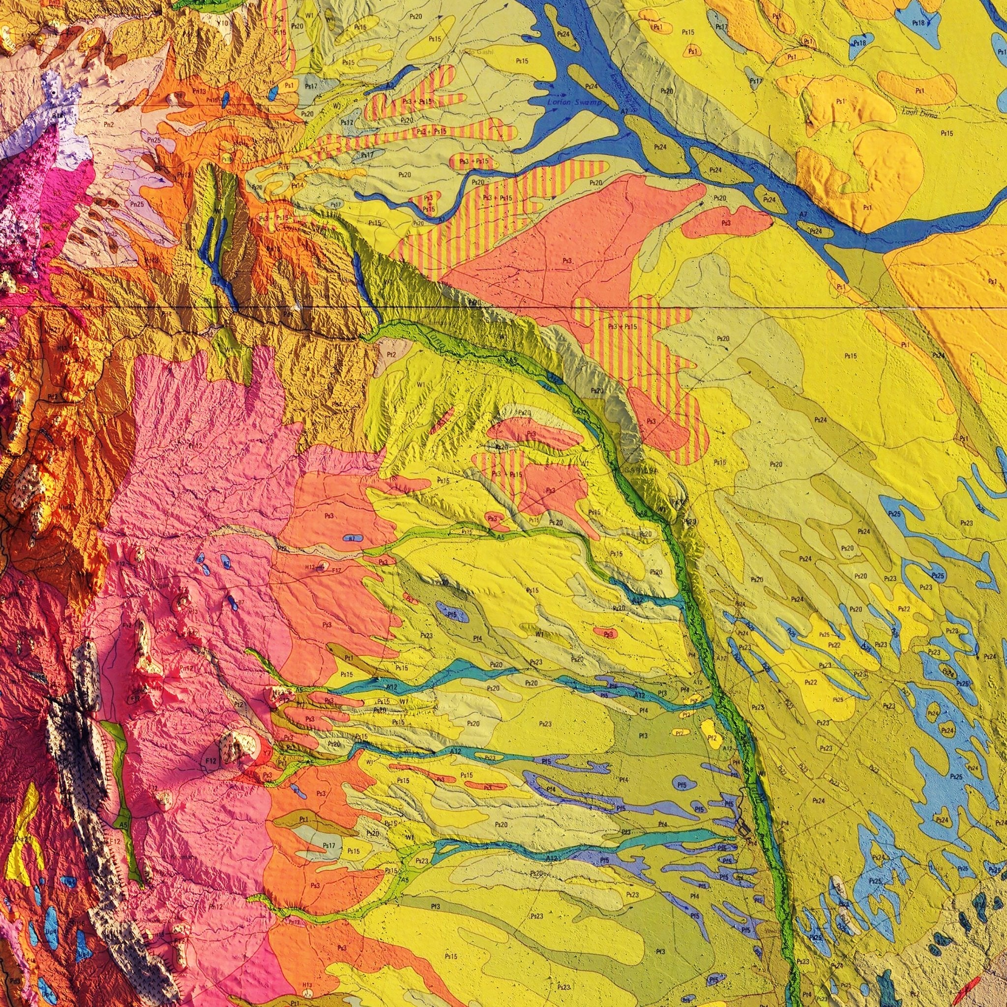 Kenya 1980 Shaded Relief Map - Muir Way - Vintage Relief