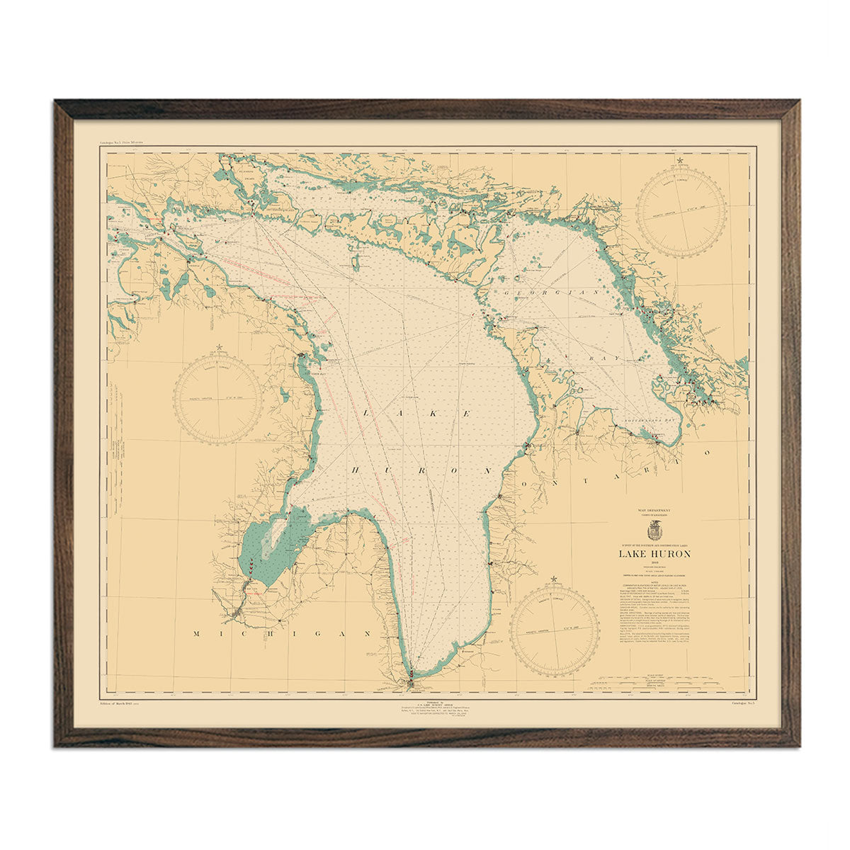 Lake Huron Nautical Chart 1940