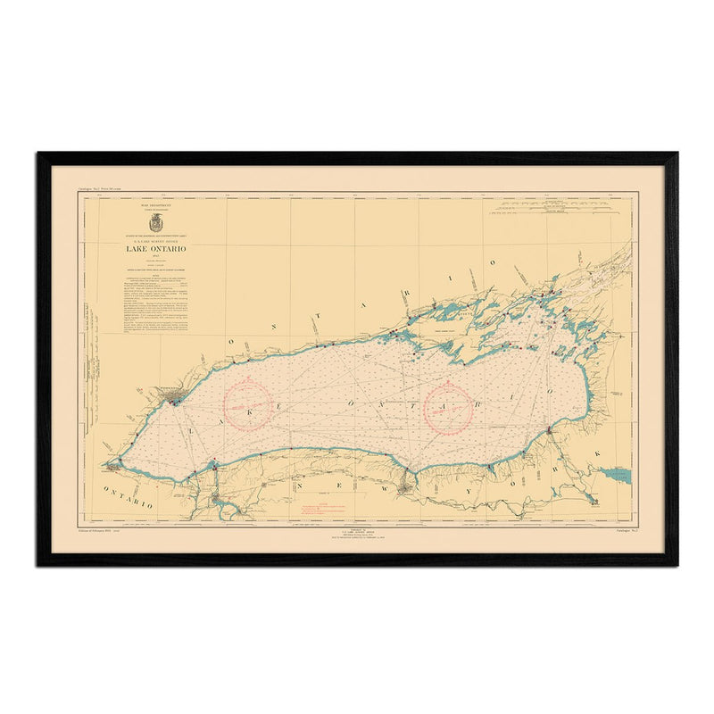 Lake Ontario Nautical Chart 1945 - Muir Way - Vintage Map