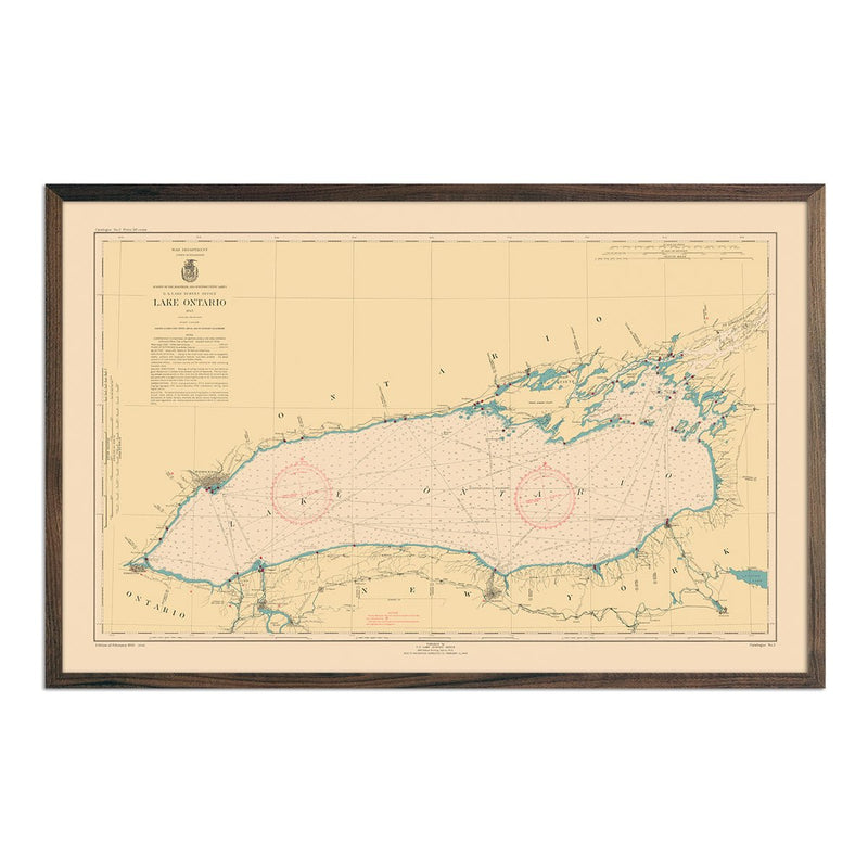Lake Ontario Nautical Chart 1945 - Muir Way - Vintage Map