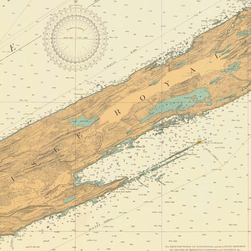 Lake Superior from Grand Portage Bay to Lamb Island Nautical Chart 1926 - Muir Way - Vintage Map