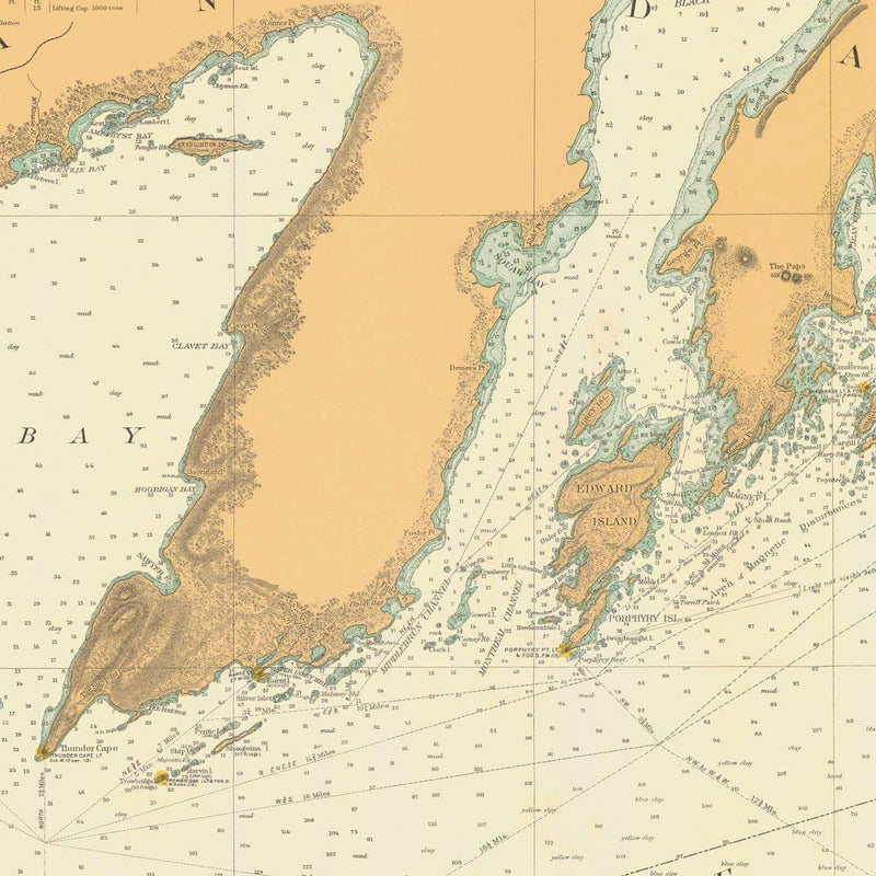 Lake Superior from Grand Portage Bay to Lamb Island Nautical Chart 1926 - Muir Way - Vintage Map
