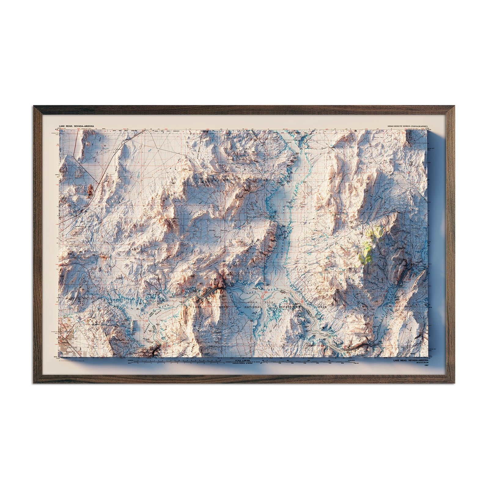 Lake Mead 1987 Shaded Relief Map – Muir Way