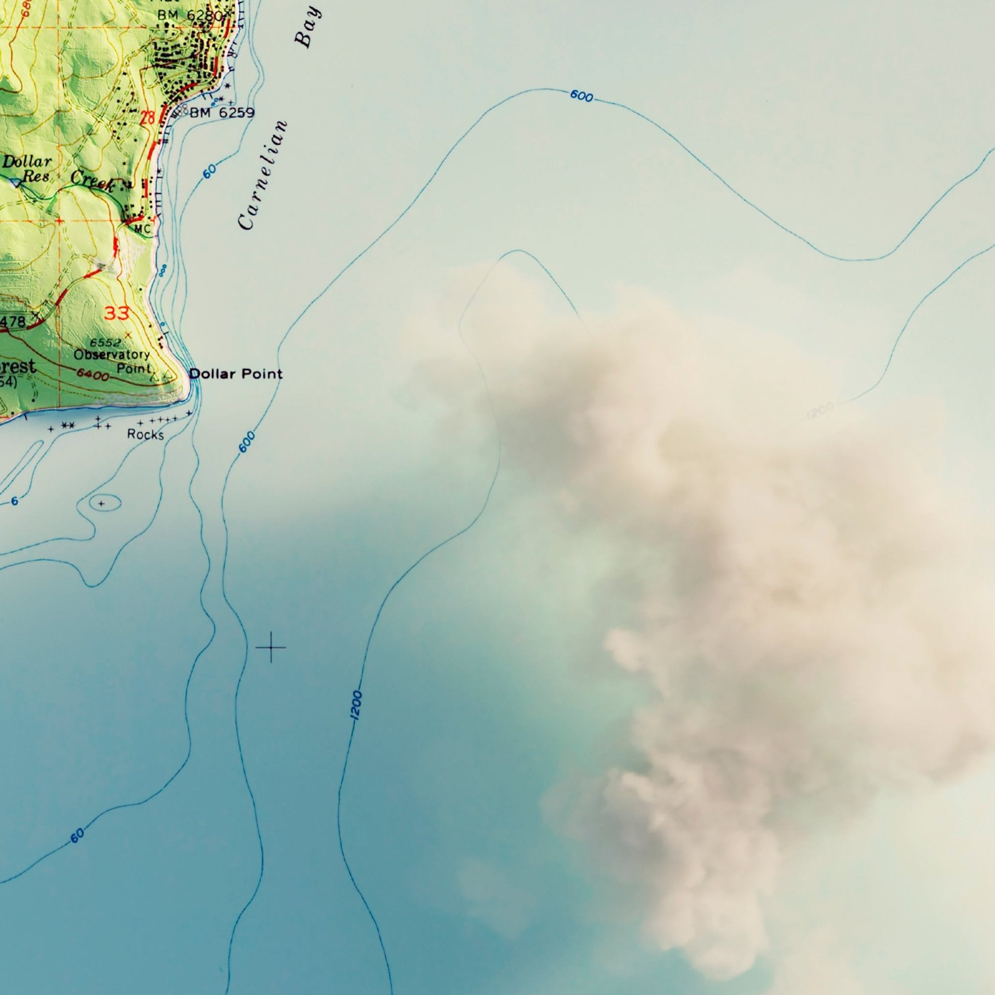 Lake Tahoe, CA 1955 Shaded Relief Map - Muir Way - Vintage Relief