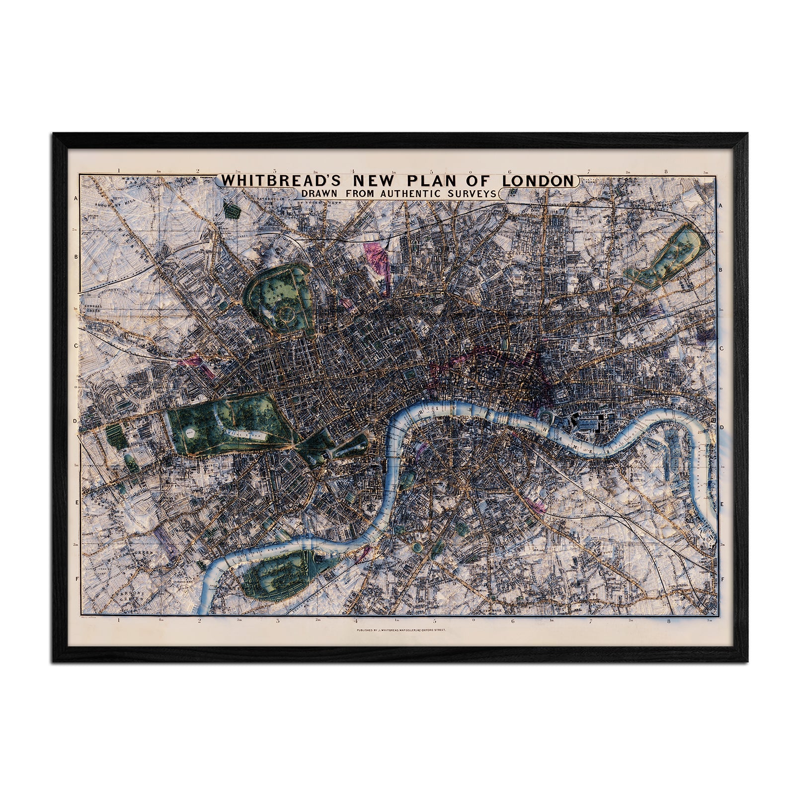 London-Whitbread's New Plan 1853 Shaded Relief Map – Muir Way