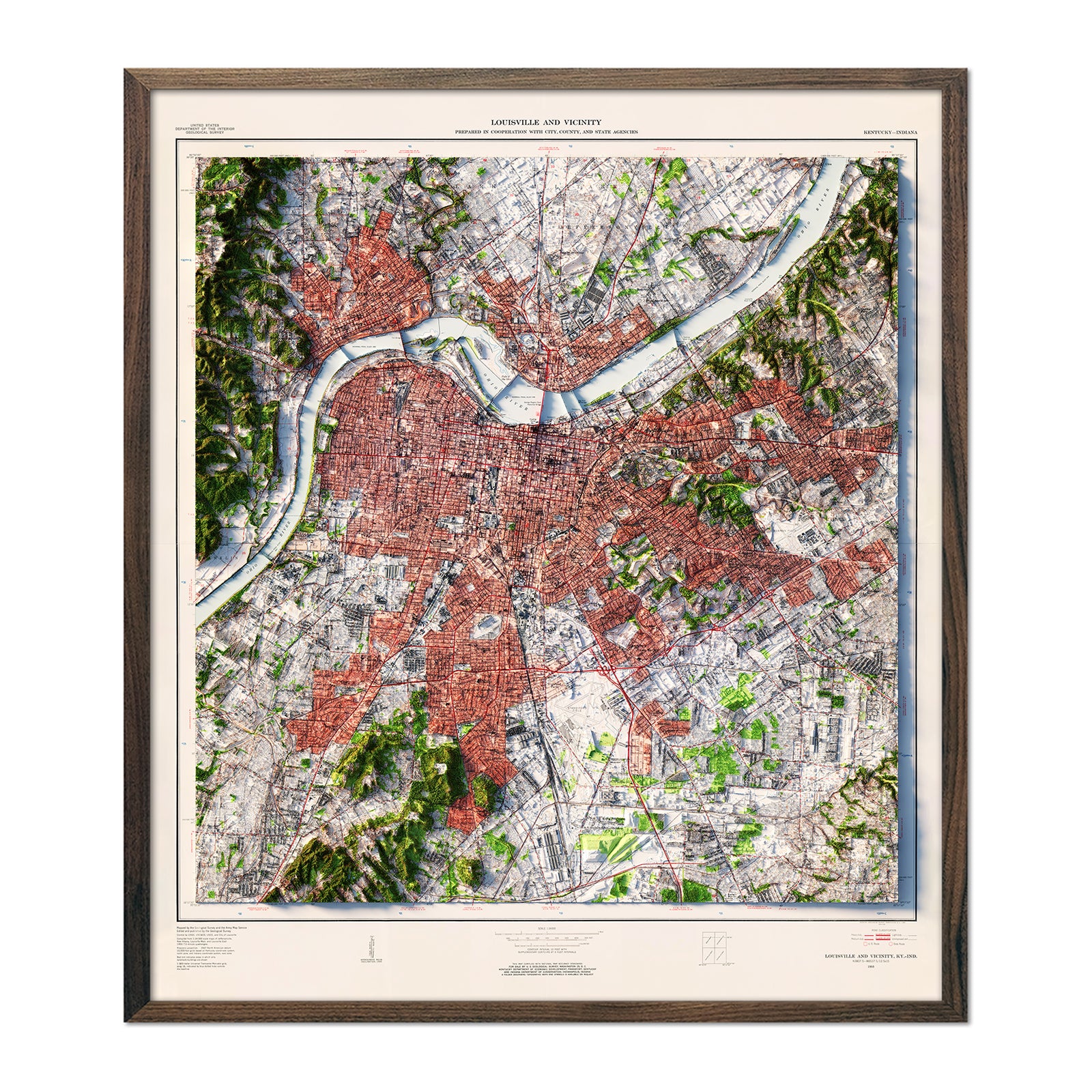 Louisville Kentucky City Map Art Print