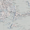 Massachusetts, Rhode Island, and Connecticut 1975 Shaded Relief Map