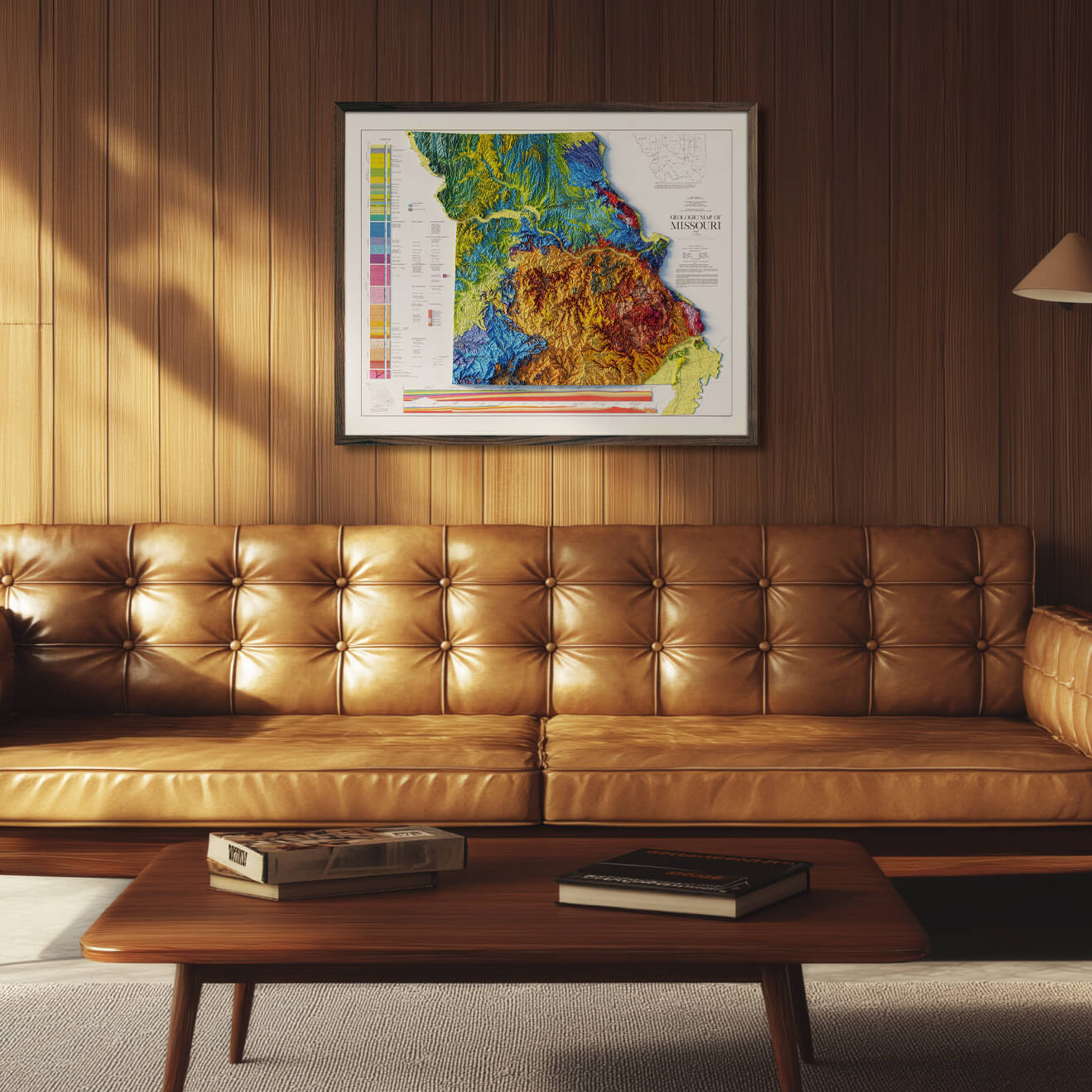 Missouri 1979 Shaded Relief Map - Muir Way - Vintage Relief