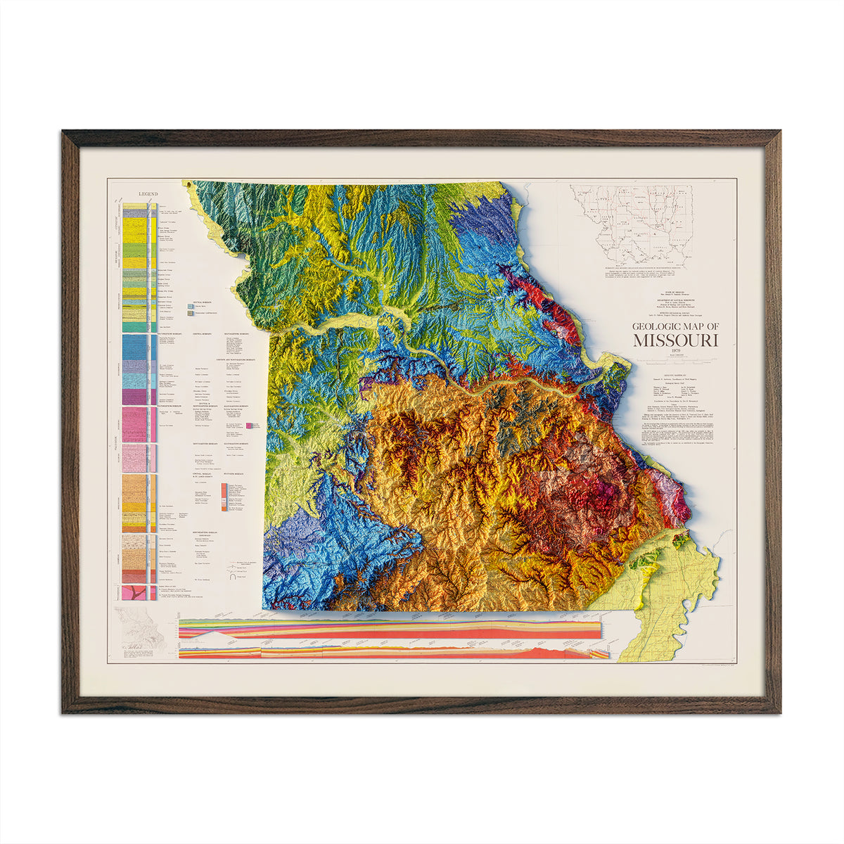 Vintage Missouri Relief Map (1979) | Muir Way