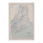 Vintage Maine Relief Map - 1976
