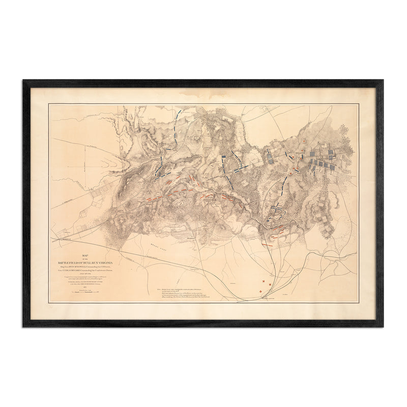 Map of the Battlefield of Bull Run - Muir Way - Vintage Map