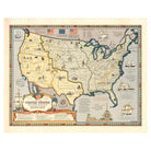 Map of the United States Showing Boundaries 1844 - Muir Way - Vintage Map