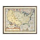 Map of the United States Showing Boundaries 1844 - Muir Way - Vintage Map