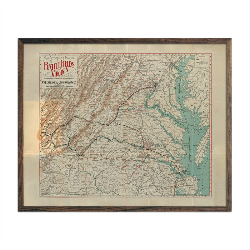Map of the Civil War Battle Fields of Virginia - Muir Way - Vintage Map