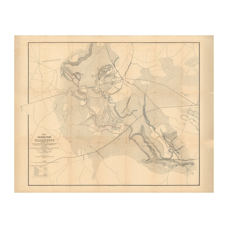 Map of the Battle Fields of Wilderness - Muir Way - Vintage Map