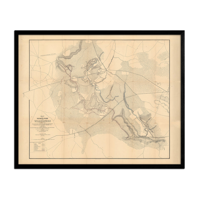 Map of the Battle Fields of Wilderness - Muir Way - Vintage Map