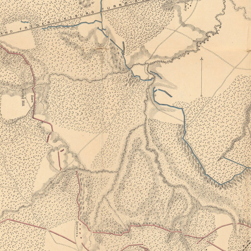 Map of the Battle Fields of Wilderness - Muir Way - Vintage Map