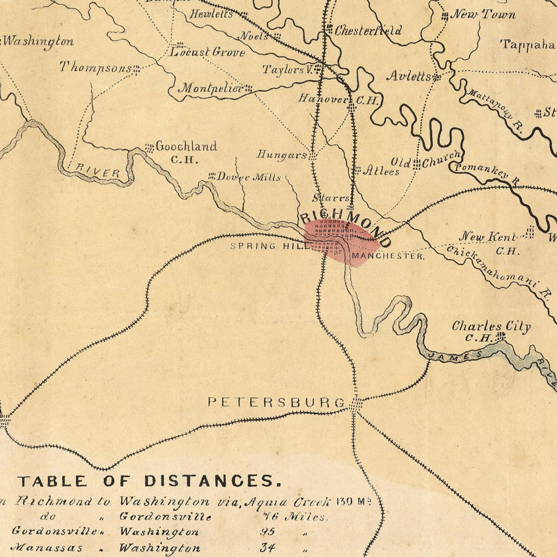 Map of the Seat of War - Muir Way - Vintage Map