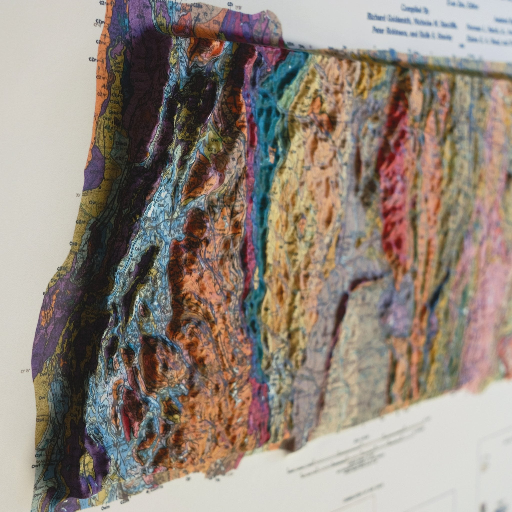 Massachusetts 1983 3D Raised Relief Map - Muir Way - 3D