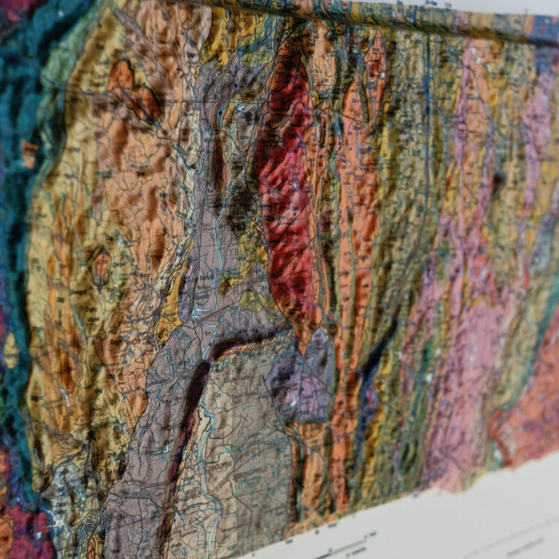 Massachusetts 1983 3D Raised Relief Map - Muir Way - 3D