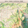 Mesa Verde National Park 1967 Shaded Relief Map