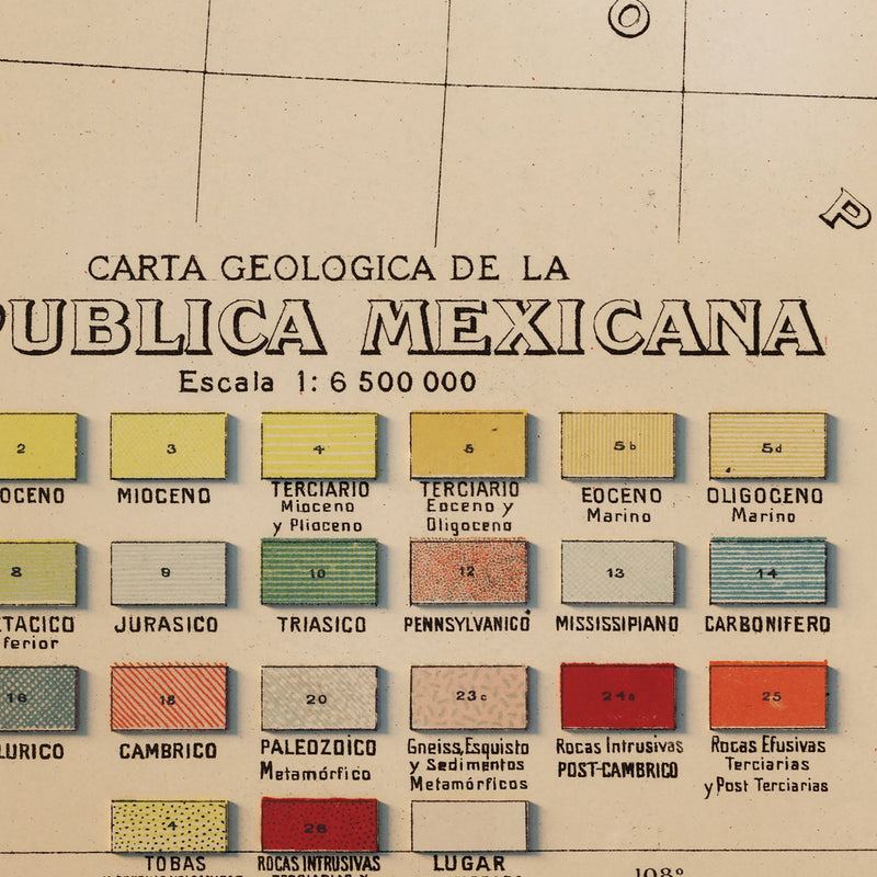 Mexico 1921 Shaded Relief Map - Muir Way - Vintage Relief