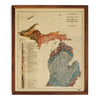 Michigan 1916 3D Raised Relief Map
