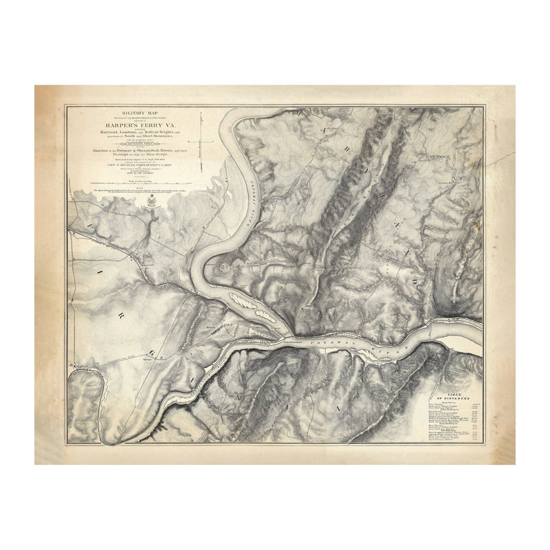 Military Map of Harper's Ferry, VA - Muir Way - Vintage Map