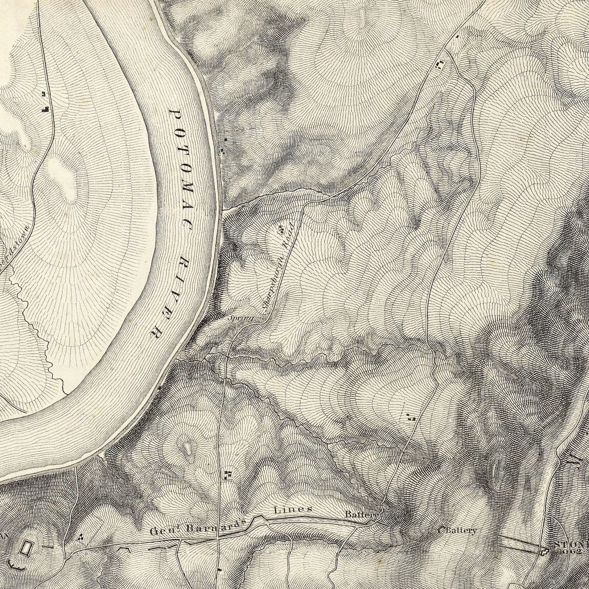 Military Map of Harper's Ferry, VA - Muir Way - Vintage Map