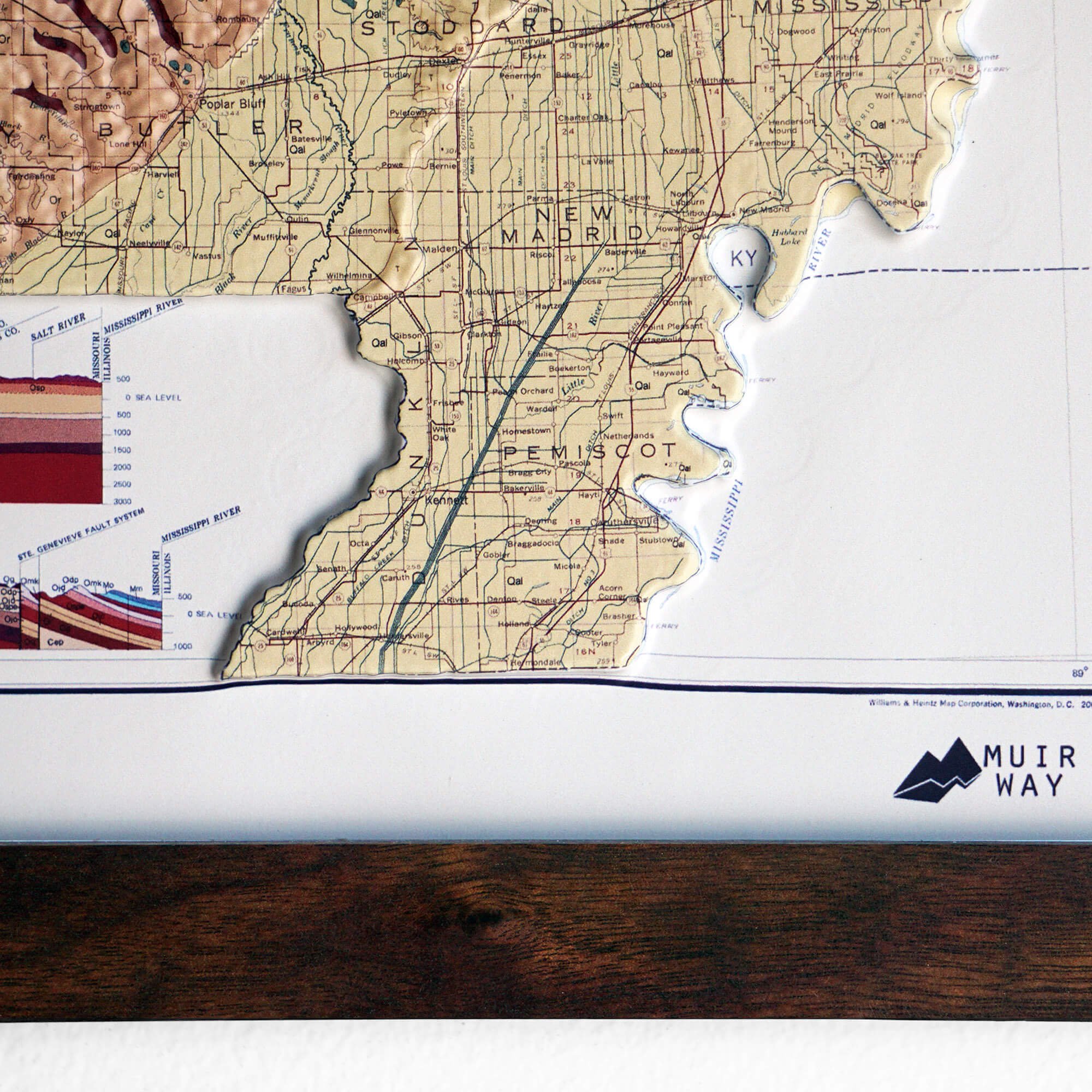 Missouri 1979 3D Raised Relief Map - Muir Way - 3D