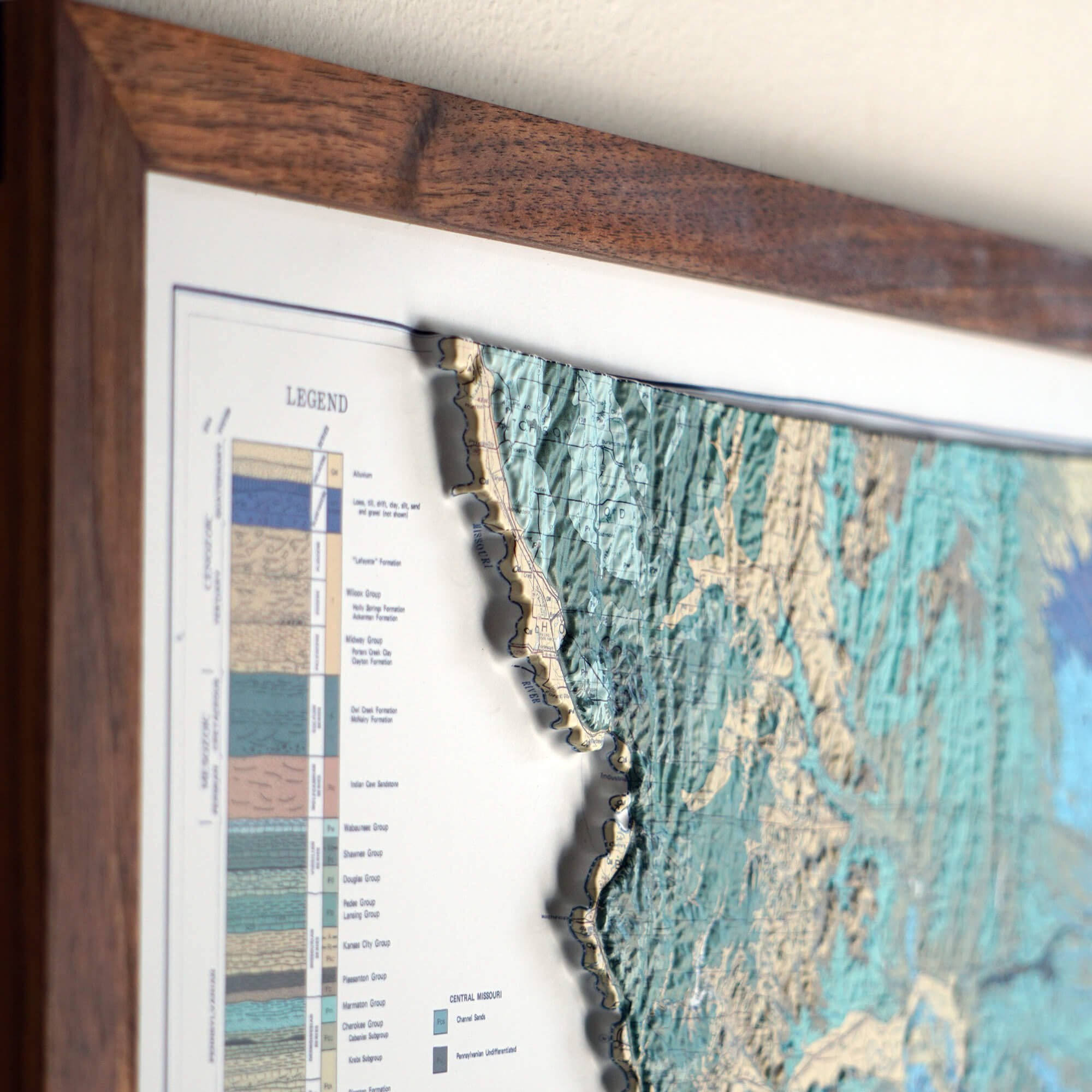 Missouri 1979 3D Raised Relief Map - Muir Way - 3D