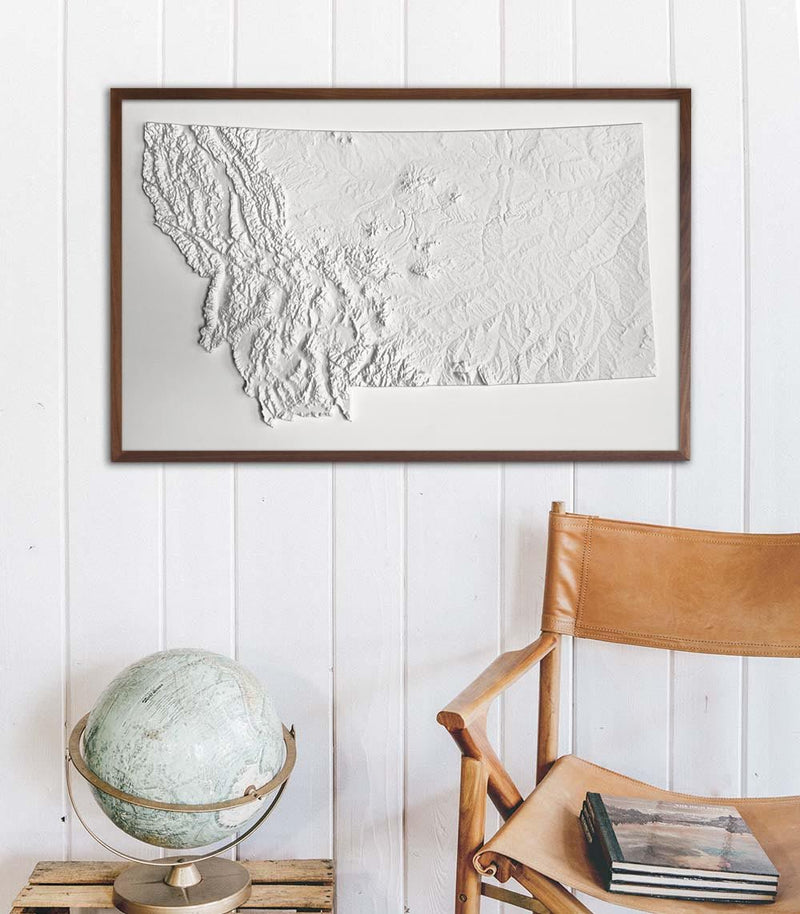 Montana 3D Raised Relief Map - Muir Way - 3D