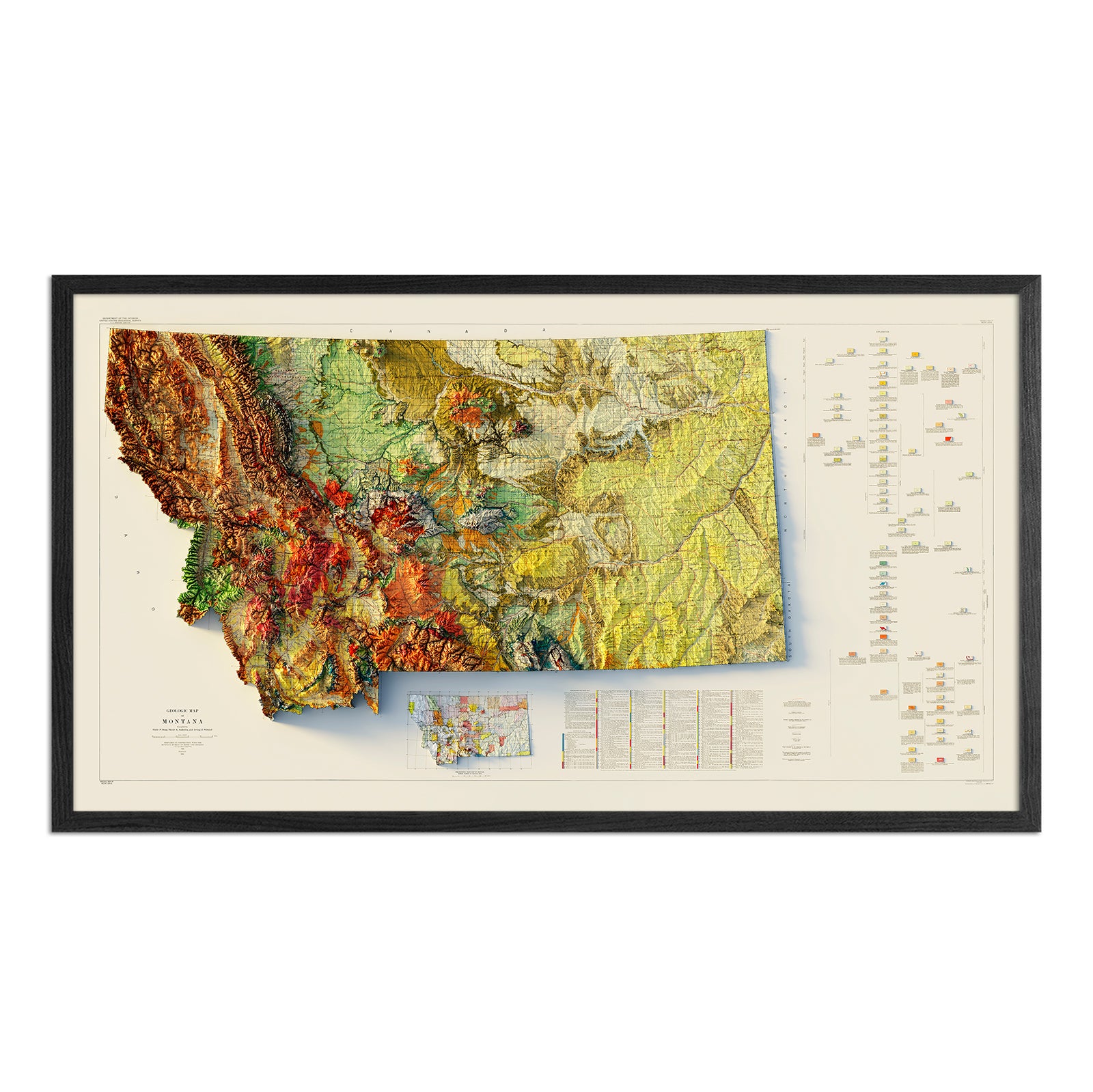 Montana 1955 Relief Map