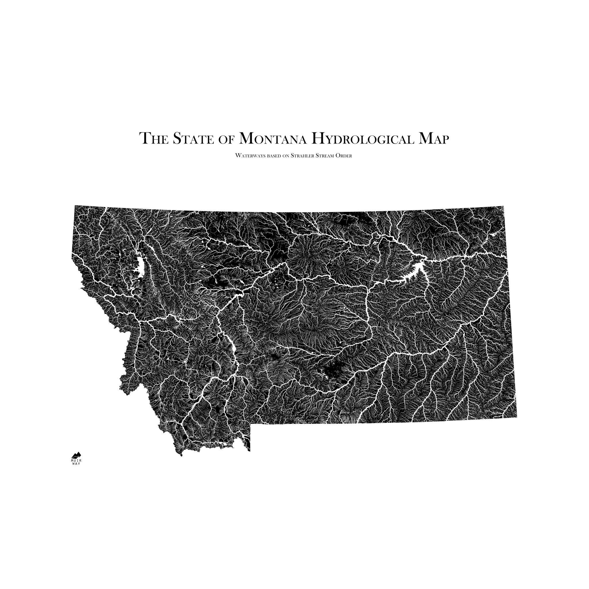 Montana Hydrological Map - Muir Way - Hydrology