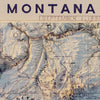 Montana Railroad 1899 Shaded Relief Map