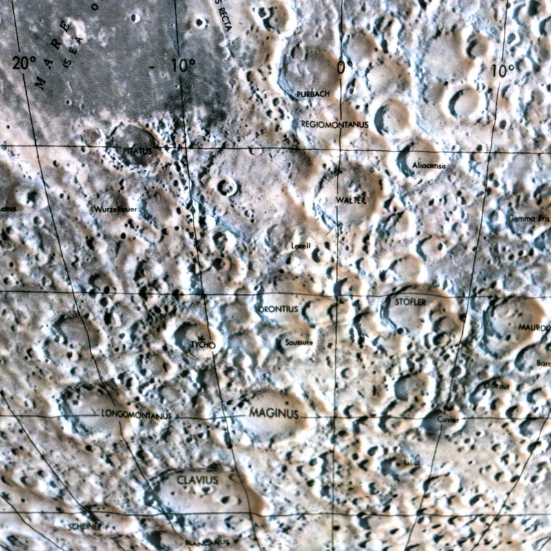 Moon 1966 3D Raised Relief Map - Muir Way - 3D